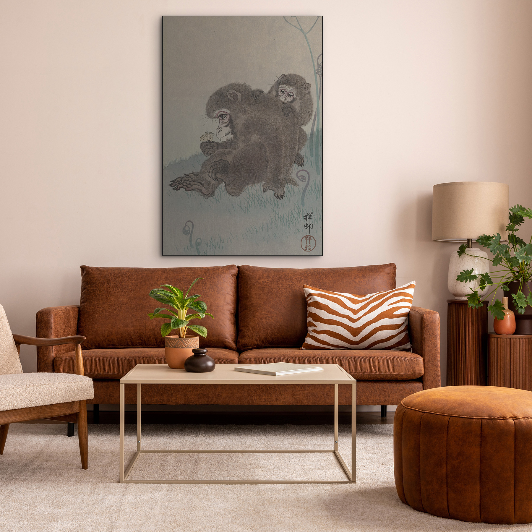 Twee apen met vlinder - Ohara Koson - Rijksmuseum - Afbeelding 6