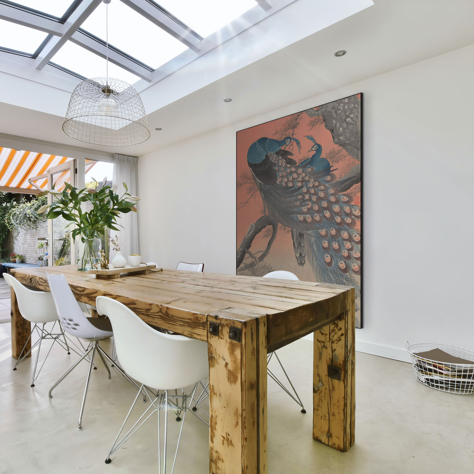 Twee pauwen op boomtak - Ohara Koson - Rijksmuseum - Afbeelding 2