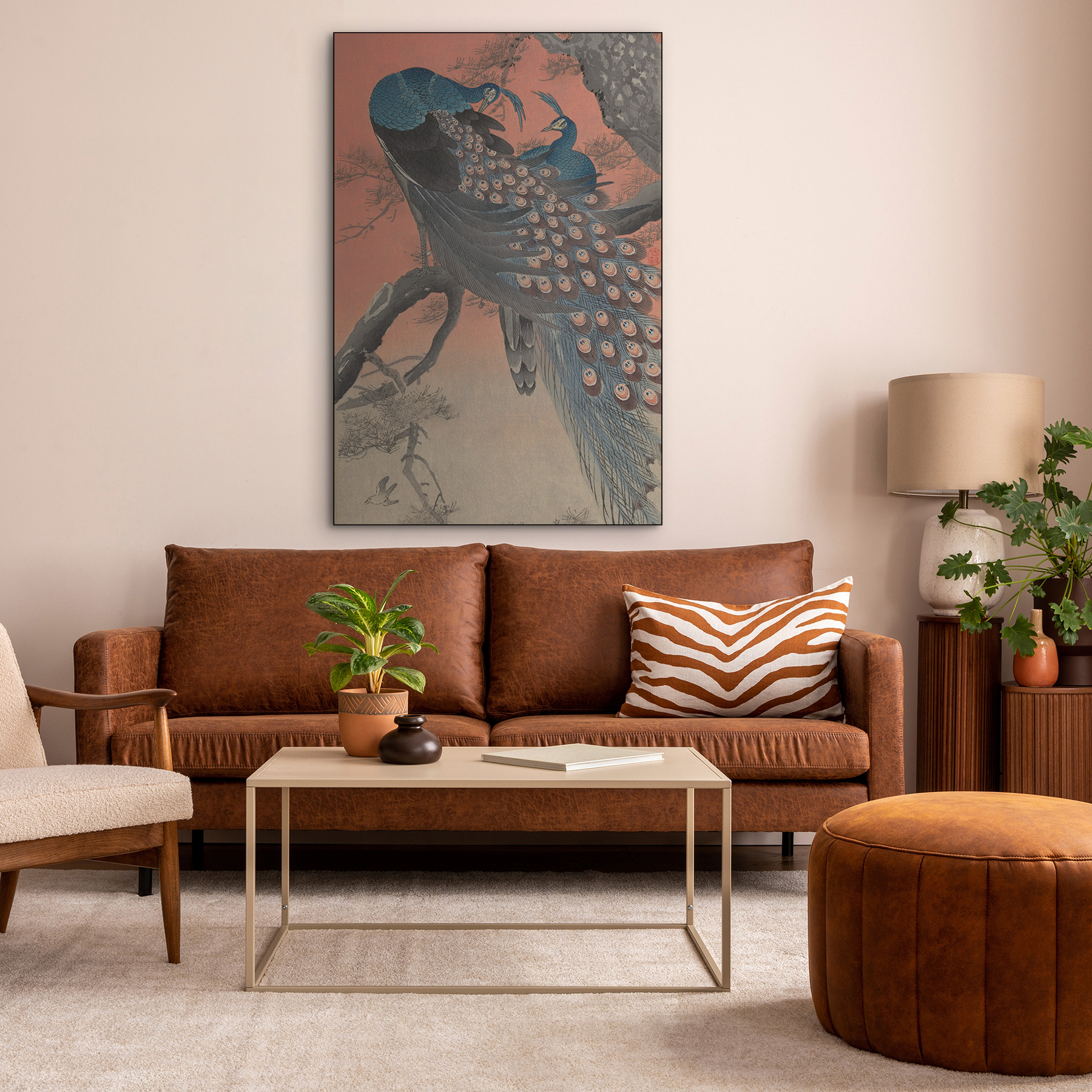 Twee pauwen op boomtak - Ohara Koson - Rijksmuseum - Afbeelding 6