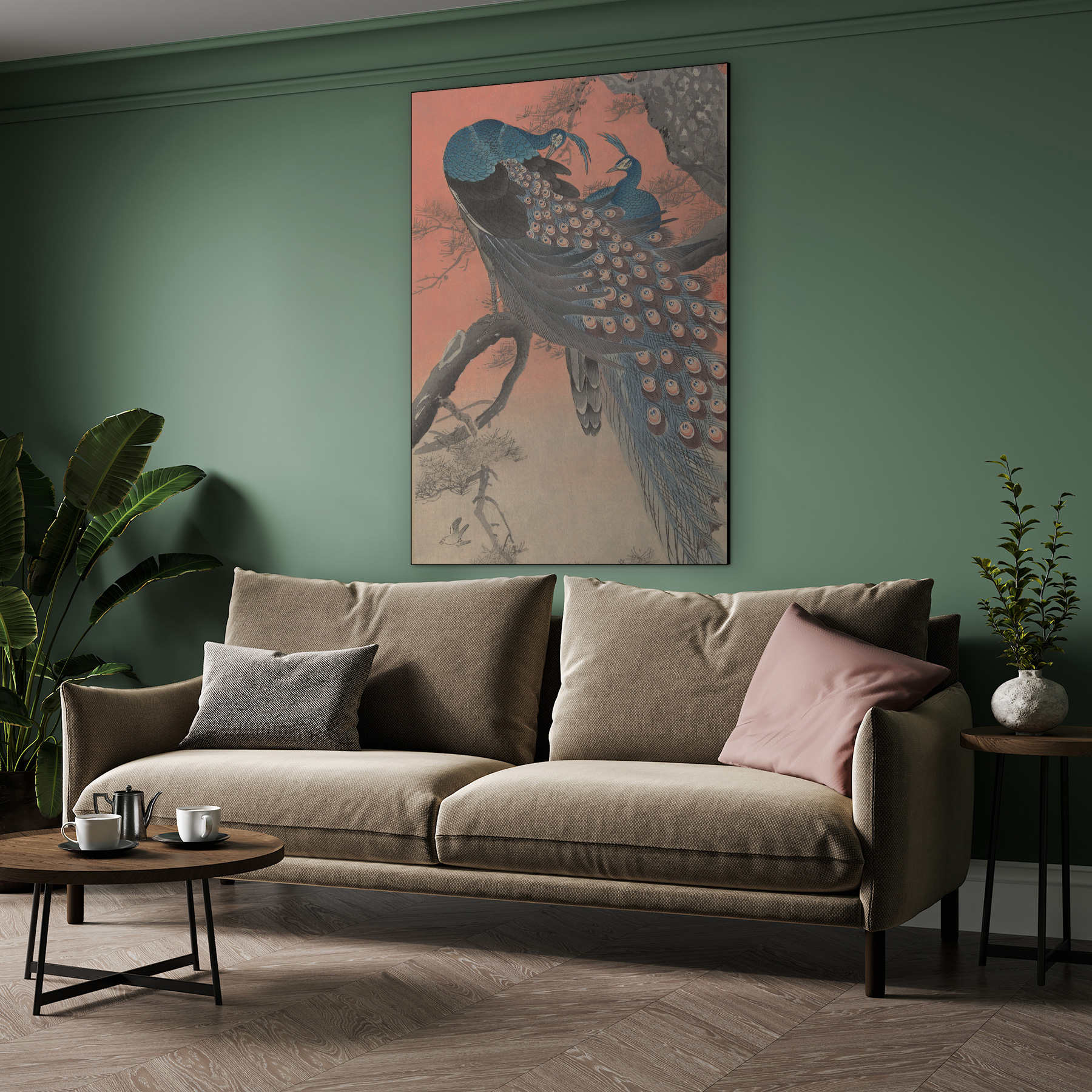 Twee pauwen op boomtak - Ohara Koson - Rijksmuseum - Afbeelding 7