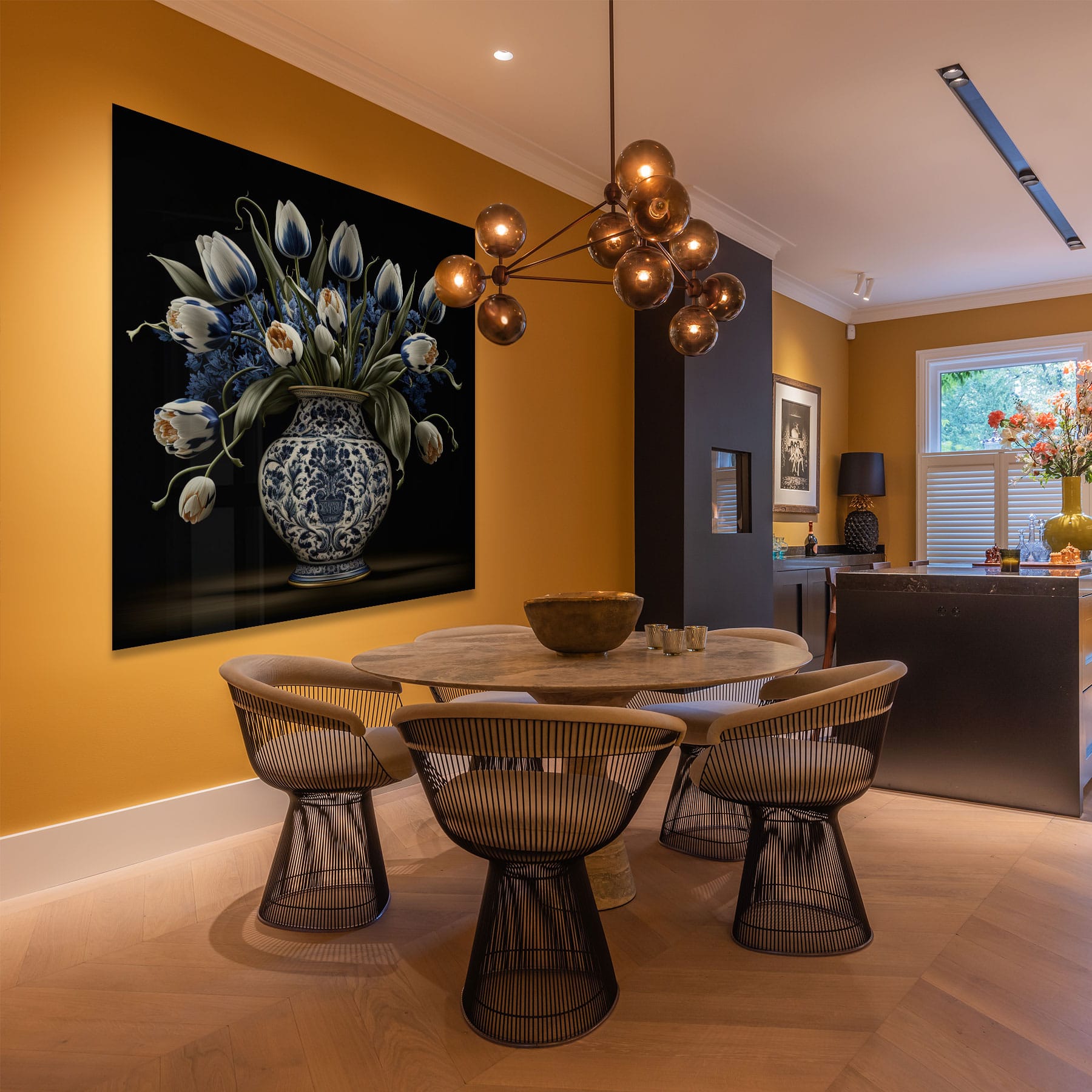 Delfts Blauw vaas met bloemen - Afbeelding 5