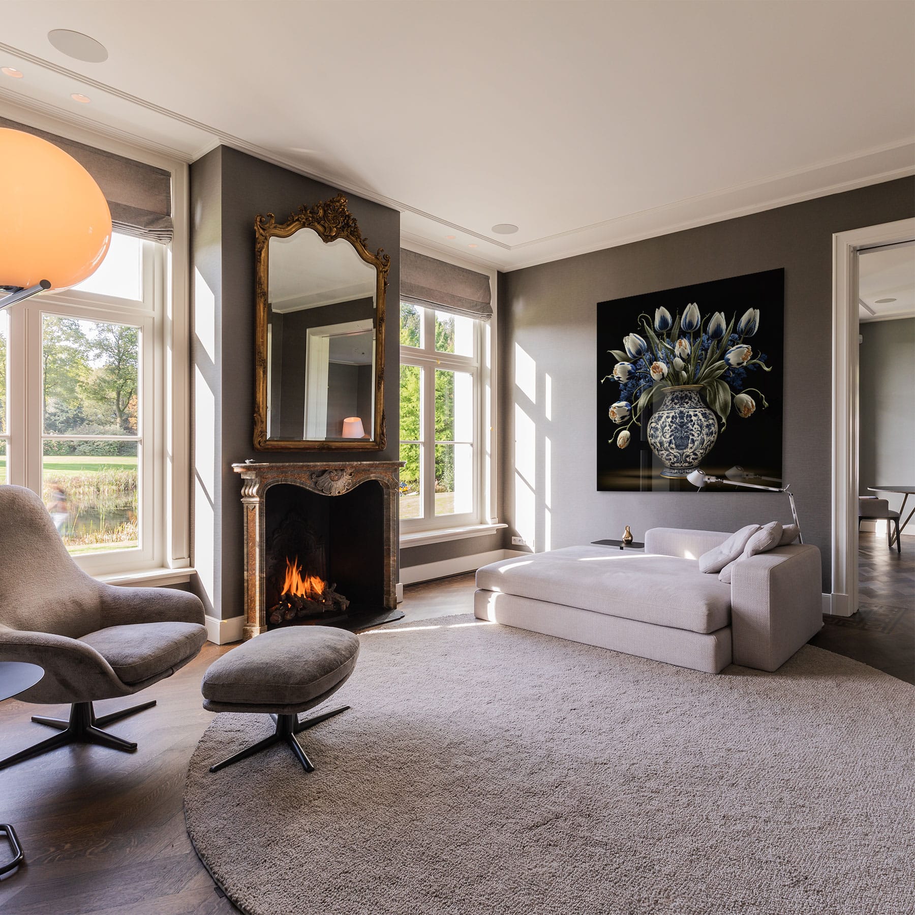 Delfts Blauw vaas met bloemen - Afbeelding 6