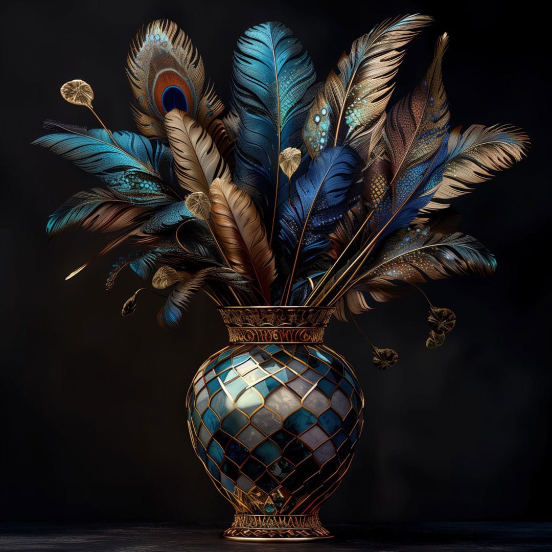 Vaas met veren #2 - Afbeelding 5