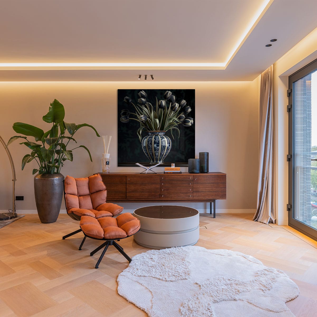 Zwarte tulpen op vaas - Afbeelding 3