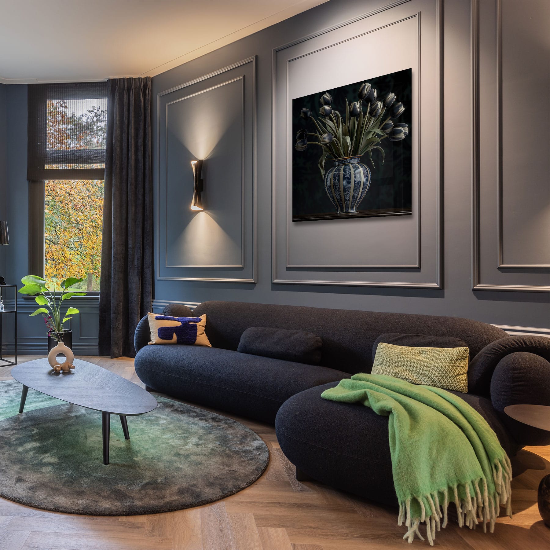 Zwarte tulpen op vaas - Afbeelding 6