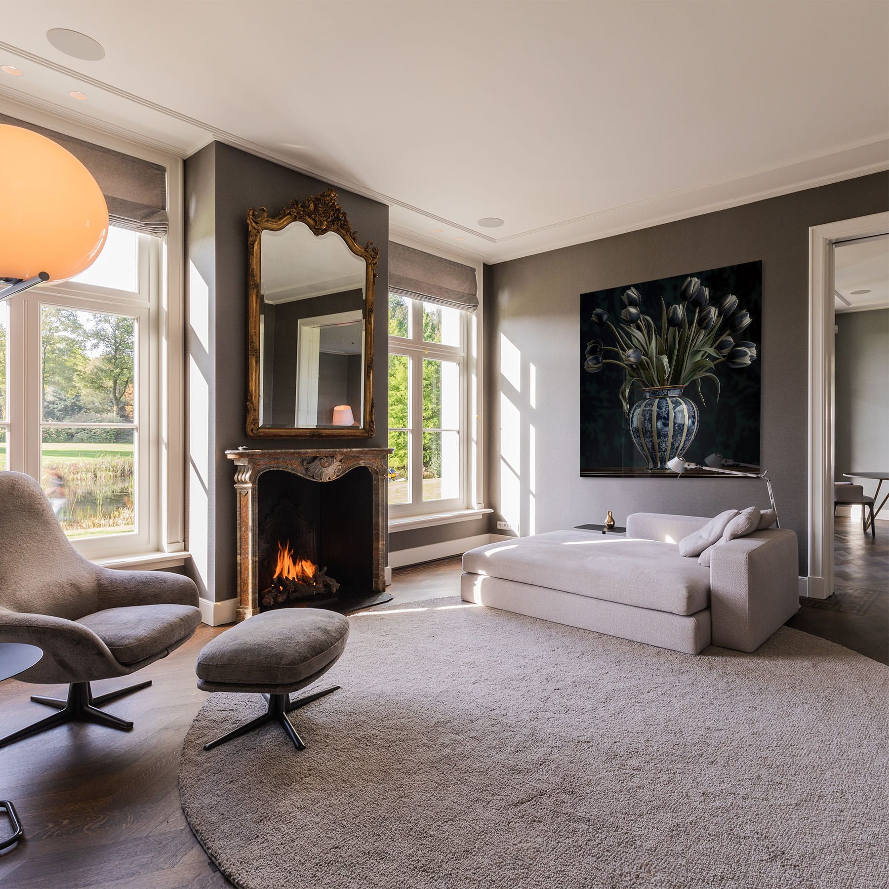 Zwarte tulpen op vaas - Afbeelding 2