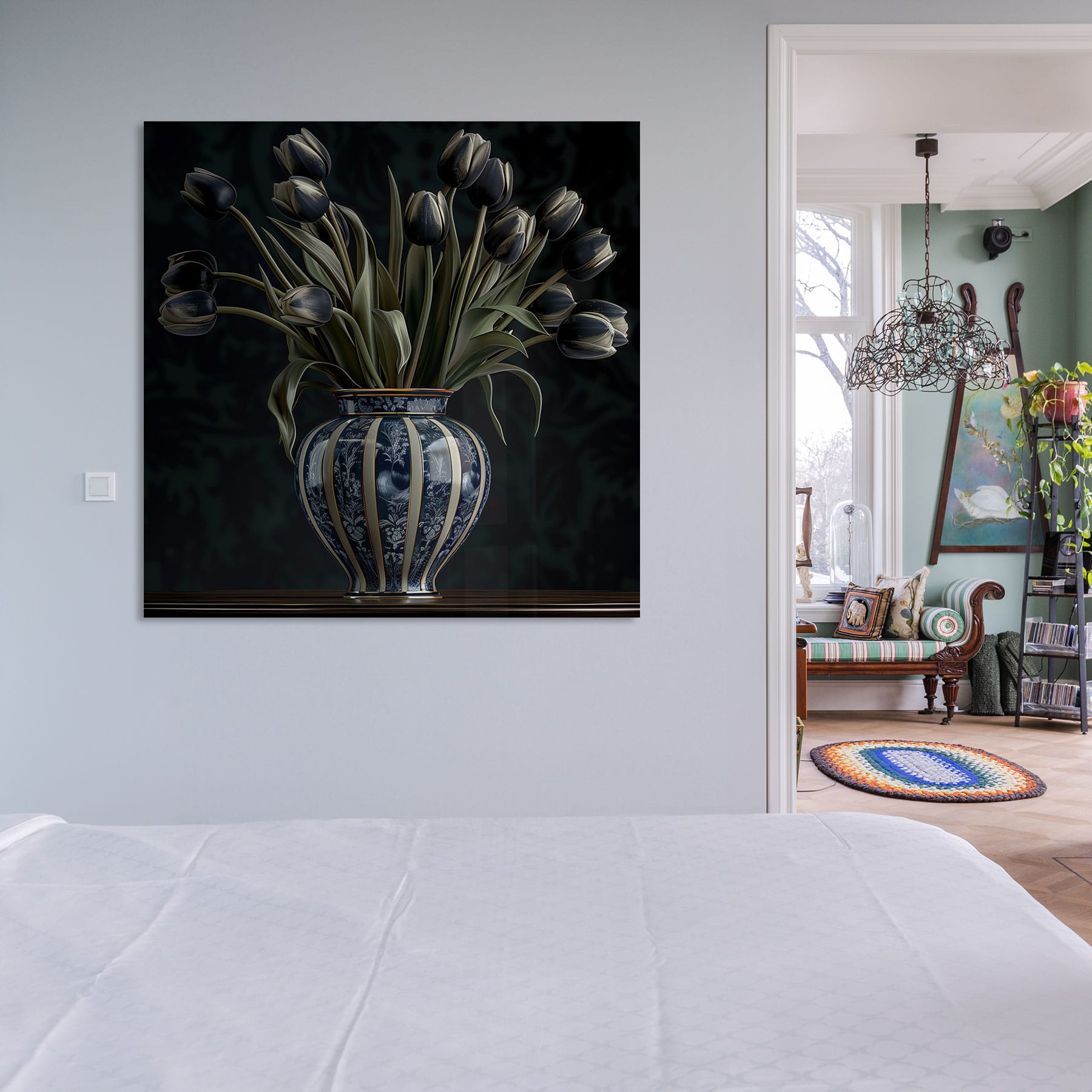 Zwarte tulpen op vaas - Afbeelding 8