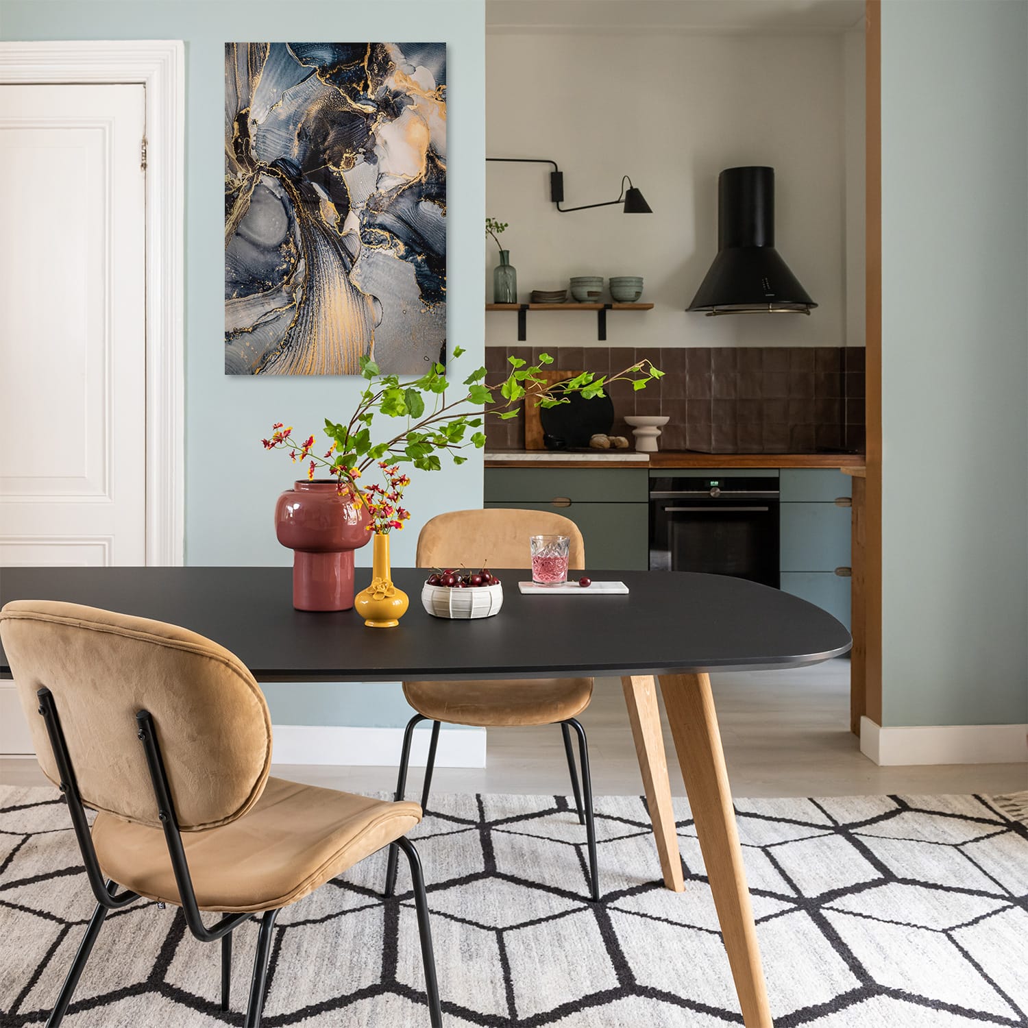 Black Blue Gold Agate - Afbeelding 3