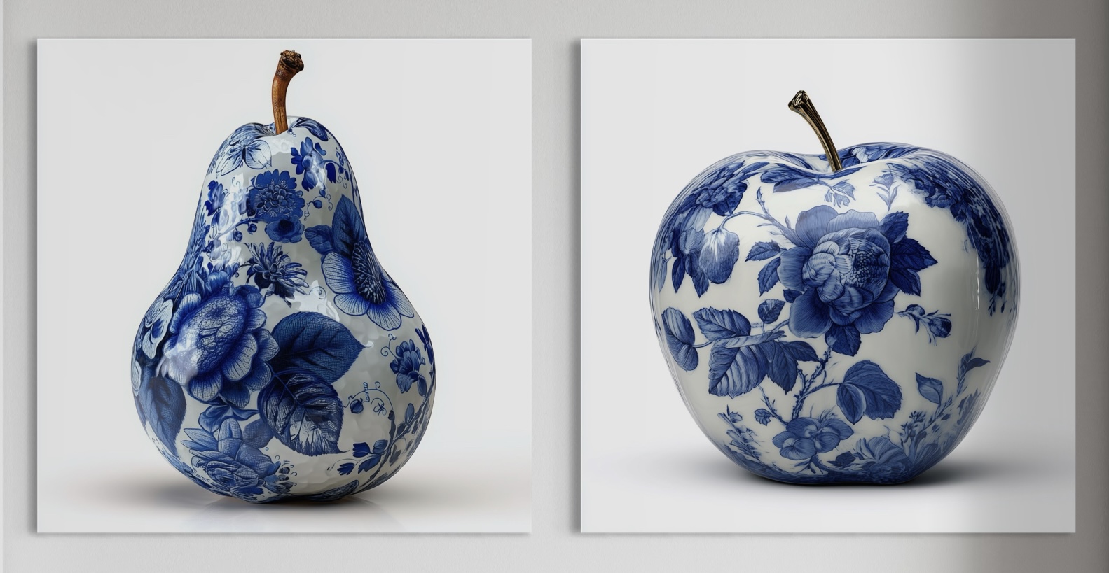 Delft Blue Apple & Pear (2x)